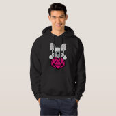 Cute and Nerdy Dog Pink Polyhedral D20 Dice Set Hoodie (Voorkant volledig)