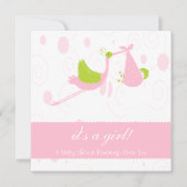 Cute and Pink "Het is een meisje" Baby shower Kaart (Voorkant)