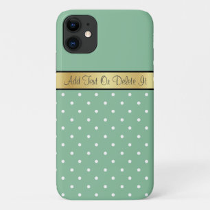 Cute and Playful Polka Dot on Peapod Green, Gold iPhone 11 Hoesje