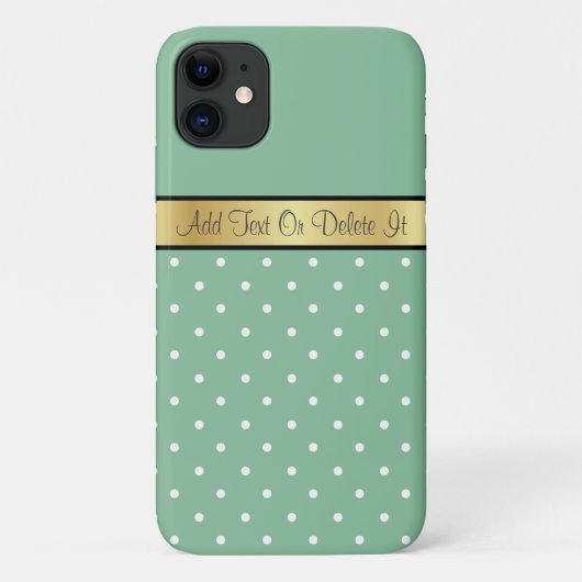 Cute and Playful Polka Dot on Peapod Green, Gold Case-Mate iPhone Case (Achterkant)