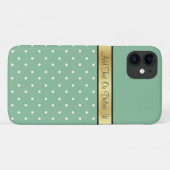 Cute and Playful Polka Dot on Peapod Green, Gold Case-Mate iPhone Case (Achterkant (horizontaal))