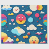 Cute and Quirky Fun Cartoon Pattern Cadeaupapier (Vlak)