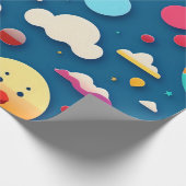 Cute and Quirky Fun Cartoon Pattern Cadeaupapier (Hoek)