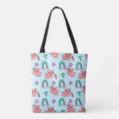 Cute and Quirky Pigs and Rainbows Pattern Tote Bag (Achterkant)