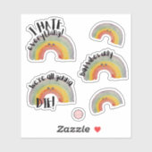 Cute and Sarcastic Rainbow-tekst Sticker (Vel)