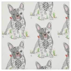 Cute and Schattig French Bulldog Fabric Stof