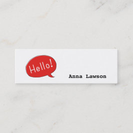 Cute and simple Hello! business card Mini Visitekaartje