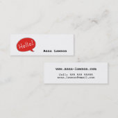 Cute and simple Hello! business card Mini Visitekaartje (Voorkant / Achterkant)