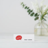 Cute and simple Hello! business card Mini Visitekaartje (Staand voorkant)
