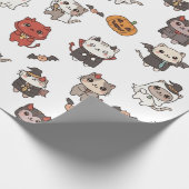 Cute and Spooky Halloween Cats Wrapping Paper Cadeaupapier (Hoek)