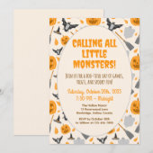 Cute and spooky halloween party invitation kaart (Voorkant / Achterkant)