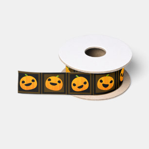 Cute and Spooky Halloween Pumpkins Ribbon Satijnen Lint