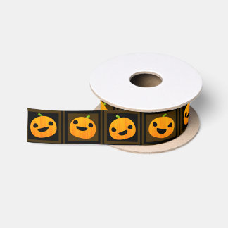 Cute and Spooky Halloween Pumpkins Ribbon Satijnen Lint