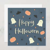 Cute and Spooky Happy Halloween Aankondiging (Voorkant / Achterkant)
