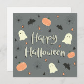 Cute and Spooky Happy Halloween Aankondiging (Voorkant / Achterkant)