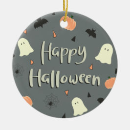 Cute and Spooky Happy Halloween Keramisch Ornament