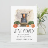 Cute and Spooky Haunted House Halloween Moving Aankondiging (Staand voorkant)