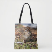Cute and Spunky Lincoln's Sparrow Tote Bag (Voorkant)