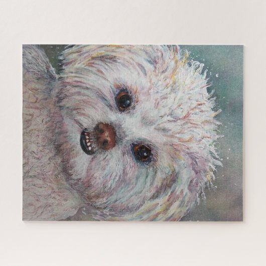 Cute and Sweet White Shizu Puppy Legpuzzel (Horizontaal)