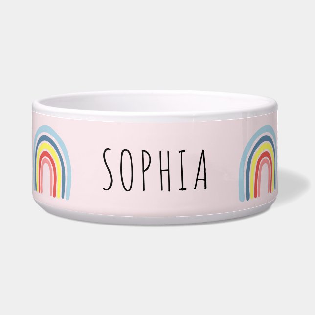 Cute and Trendy Rainbow Dog Bowl Voerbakje (Voorkant)