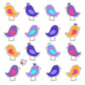 Cute and Whimsical Birdies Sticker (Voorkant)