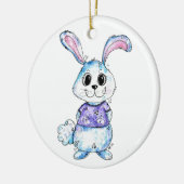 Cute and Whimsical Blue Bunny Keramisch Ornament (Links)
