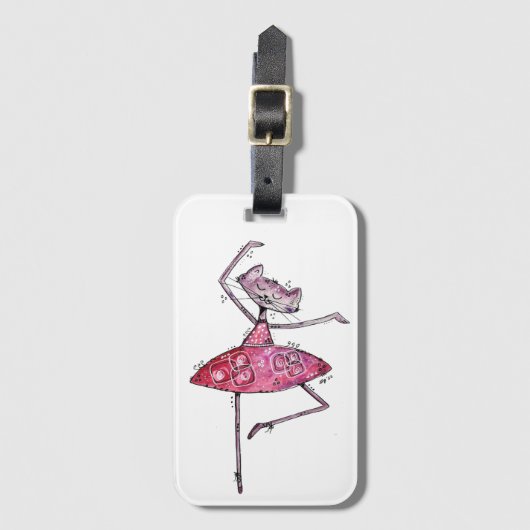 Cute and Whimsical Dansk Cat Bagagelabel (Voorkant (verticaal))