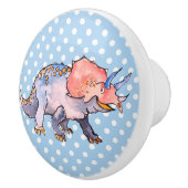 Cute and Whimsical Dinosaurs Ceramic Knob. Keramische Knop (Rechts)