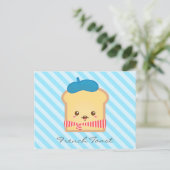 Cute and Whimsical French Toast, Food Doodle Briefkaart (Staand voorkant)