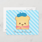 Cute and Whimsical French Toast, Food Doodle Briefkaart (Voorkant / Achterkant)