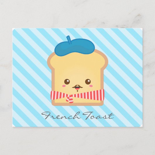 Cute and Whimsical French Toast, Food Doodle Briefkaart (Voorkant)