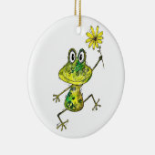 Cute and Whimsical Happy Frog Keramisch Ornament (Rechts)