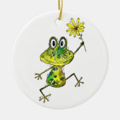 Cute and Whimsical Happy Frog Keramisch Ornament (Voorkant)