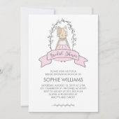 Cute and Whimsical Kat Bridal Shower Invitation Kaart (Voorkant)