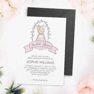 Cute and Whimsical Kat Bridal Shower Invitation Kaart
