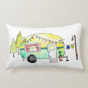 Cute and Whimsical Retro Happy Camper Kussen