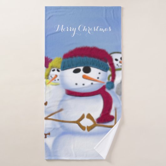 Cute and Whimsical Snowmen Bad Handdoek (Badhanddoek)
