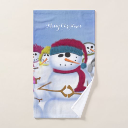 Cute and Whimsical Snowmen Bad Handdoek (Handdoek)