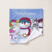 Cute and Whimsical Snowmen Bad Handdoek (Wasdoekje)