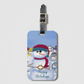 Cute and Whimsical Snowmen Bagagelabel (Voorkant (verticaal))