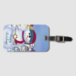 Cute and Whimsical Snowmen Bagagelabel