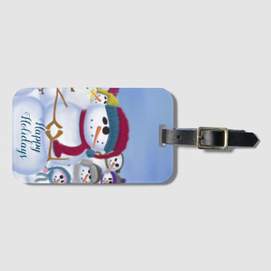 Cute and Whimsical Snowmen Bagagelabel (Voorkant (horizontaal))