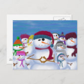 Cute and Whimsical Snowmen Briefkaart (Voorkant / Achterkant)