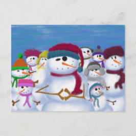 Cute and Whimsical Snowmen Briefkaart