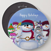 Cute and Whimsical Snowmen Button (Voorkant /achterkant)