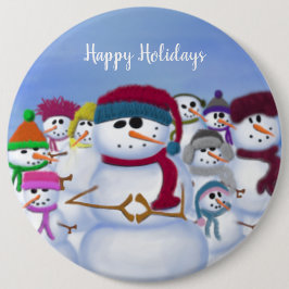 Cute and Whimsical Snowmen Button