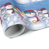 Cute and Whimsical Snowmen Cadeaupapier (Rol Hoek)