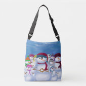 Cute and Whimsical Snowmen Crossbody Tas (Voorkant)
