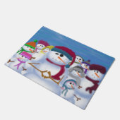 Cute and Whimsical Snowmen Deurmat (Schuin)