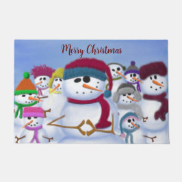 Cute and Whimsical Snowmen Doormat Deurmat